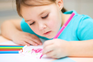 child writing