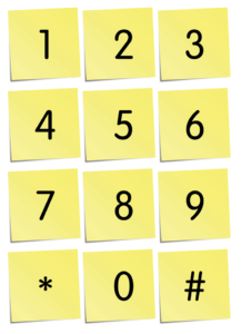 sticky notes as a keypad