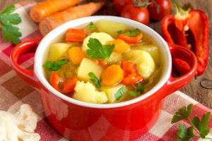 Bowl of vegetable soup