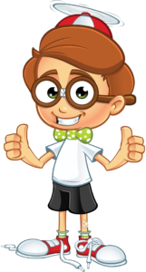 Cartoon kid doing a 2 thumbs up